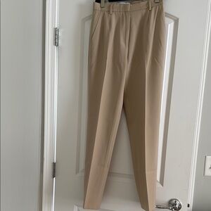 MaxMara Tan Dress Pants with Pleated Front and Straight Leg